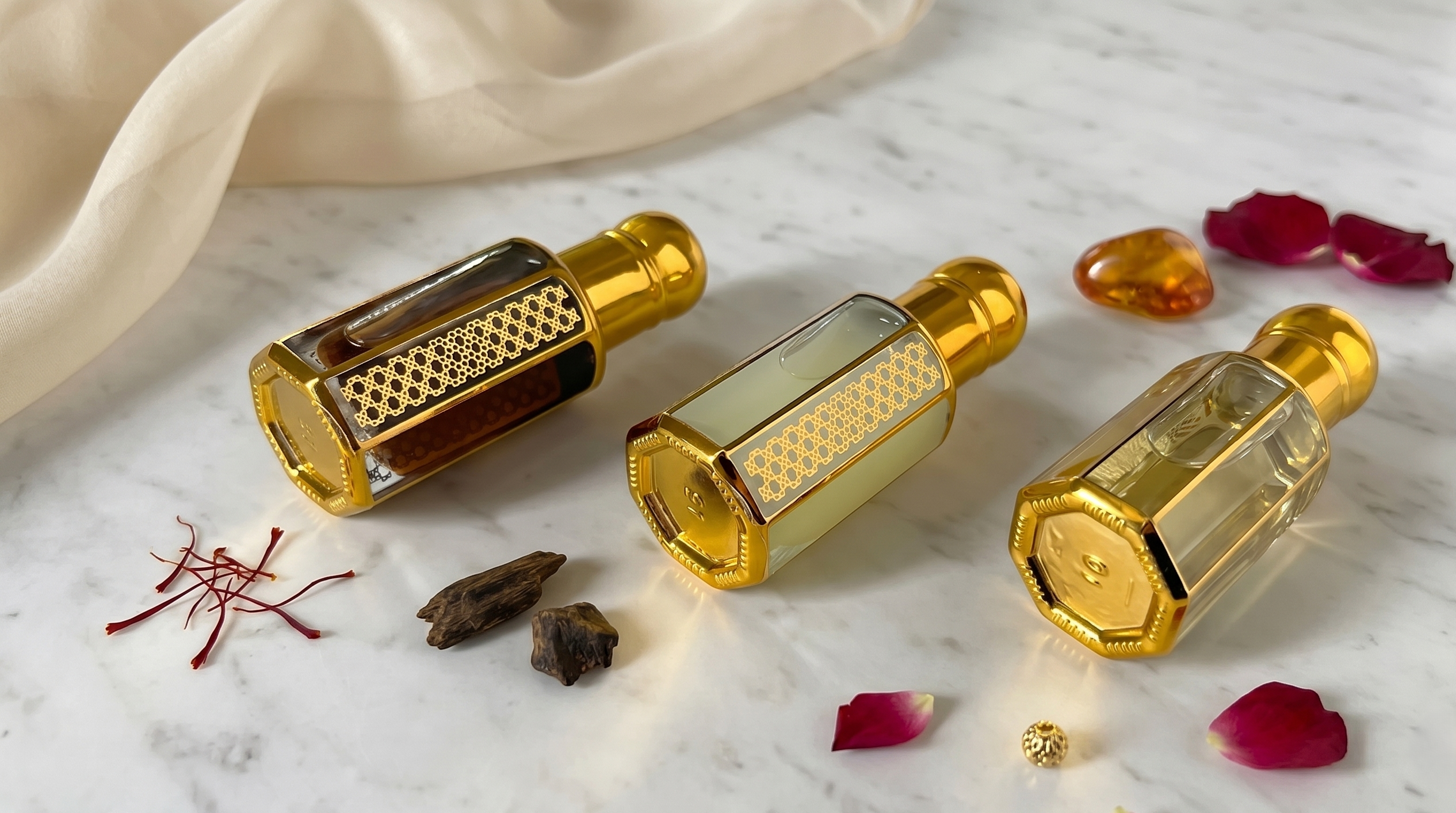 OudSpot glass-stick Arabian perfume oil bottles